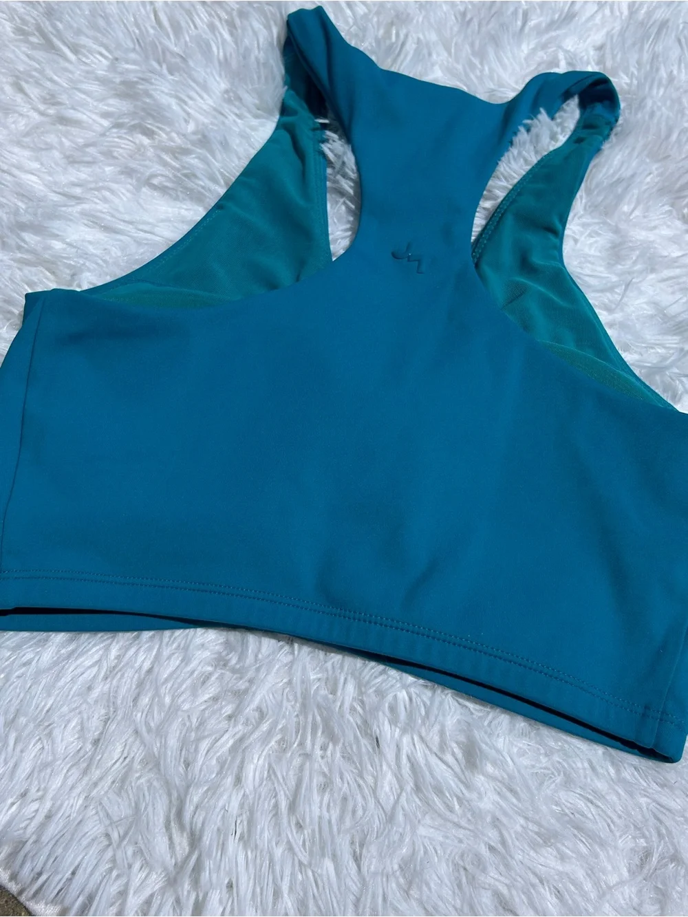 JoyLab Teal Ruched Racerback Sports Bra